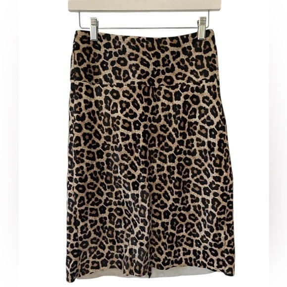 Theory Sahara Calf Hair Leopard Print Midi Skirt Size 0 Designer Luxe - Picture 7 of 7